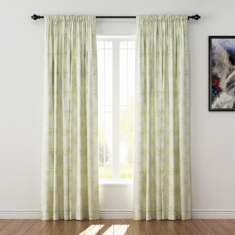 Nature Print Polyester Linen Curtain Drapery ATTICUS