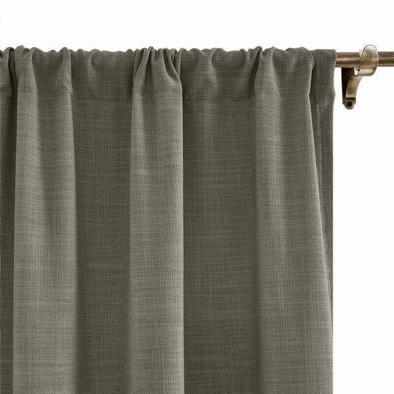 CUSTOM Liz Ebony Polyester Linen Curtain Drapery with Lined