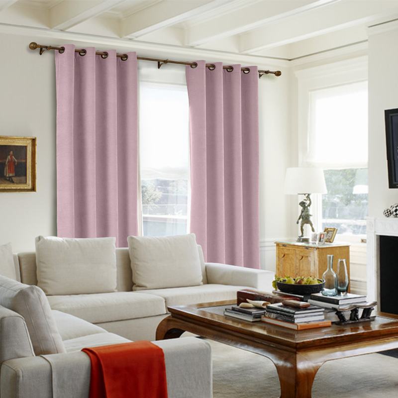 CUSTOM Kante Light Lavender Polyester Cotton Drapery With Lining Curtains