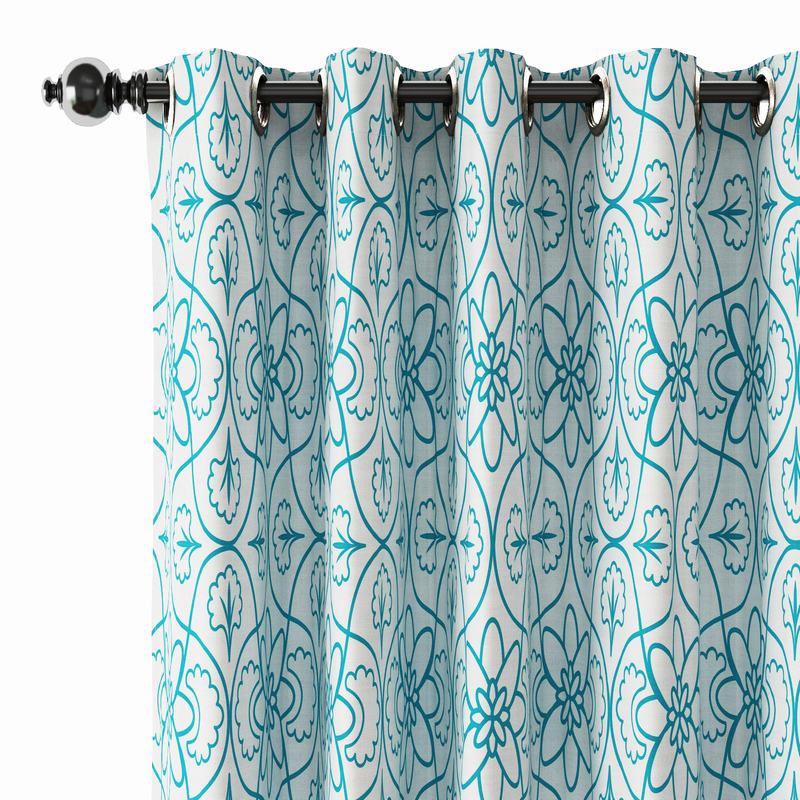 Abstract Print Polyester Linen Curtain Drapery CHARLES