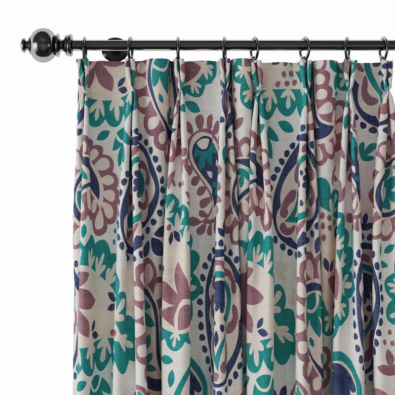 Paisleys Print Polyester Linen Curtain Drapery GEOMETRIC