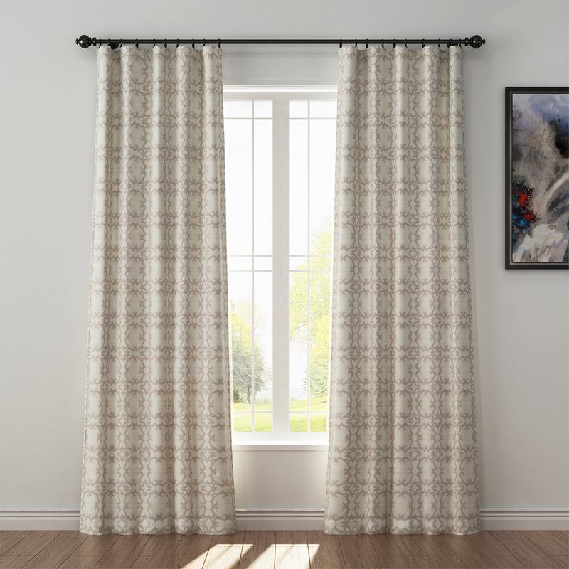 Geometric Print Polyester Linen Curtain Drapery SUMA