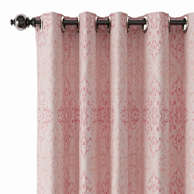 Geometric Print Polyester Linen Curtain Drapery KRISTINE
