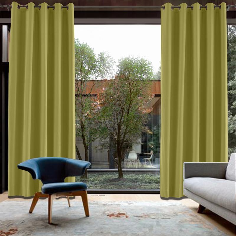 CUSTOM Capri Gold Green Blackout Curtains with Liner