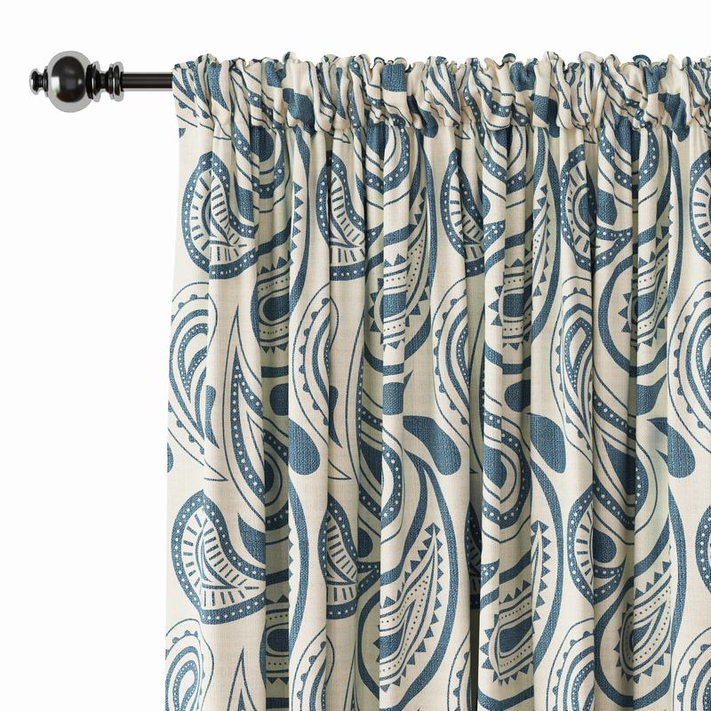 Paisleys Print Polyester Linen Curtain Drapery DMAIOSH