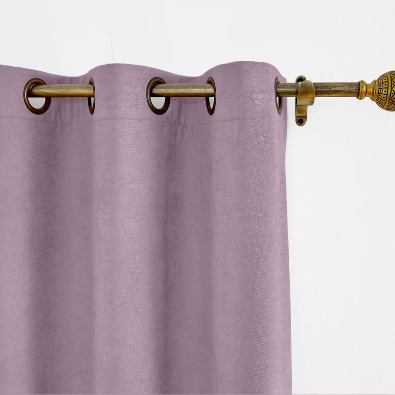 CUSTOM Kante Lavender Polyester Cotton Drapery With Lining Curtains