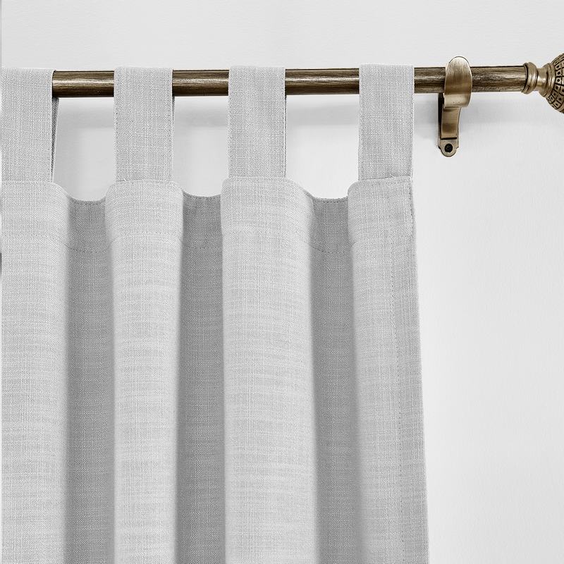 CUSTOM Liz Beige White Polyester Linen Window Curtain Drapery with Lined