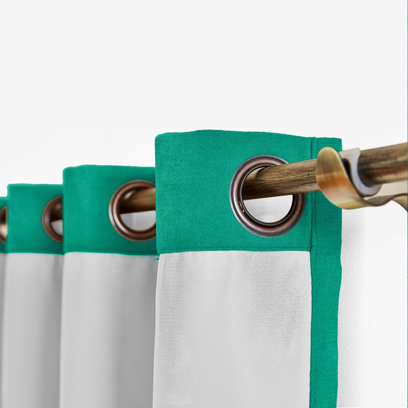 CUSTOM Kante Peacock Polyester Cotton Drapery With Lining Curtains