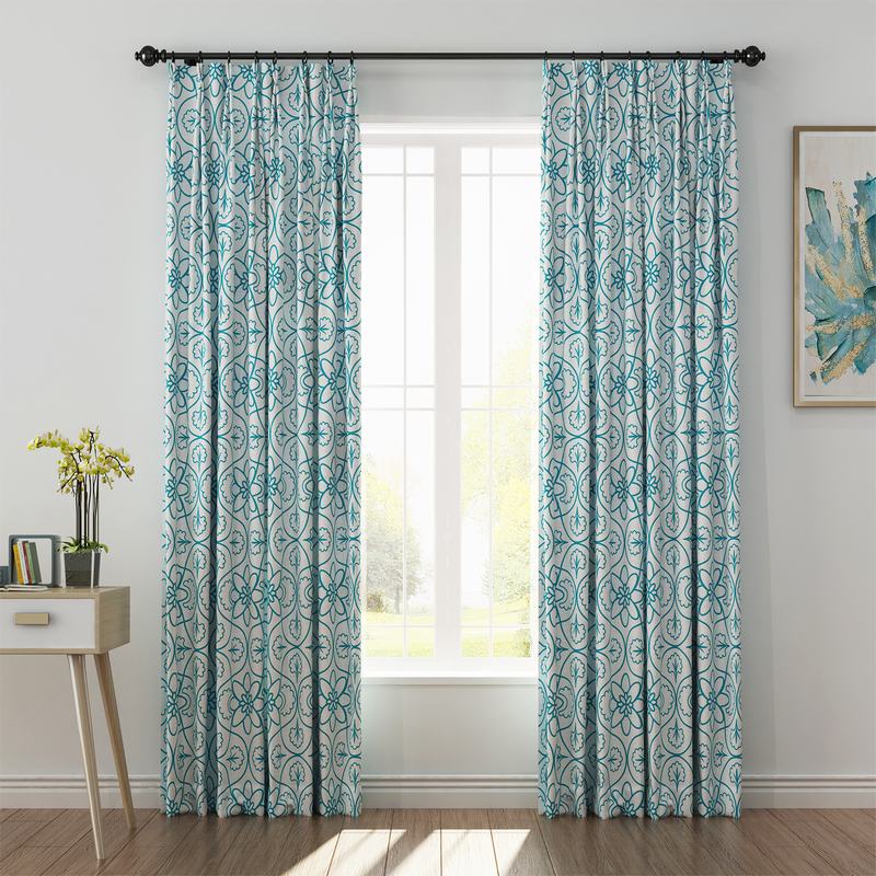 Abstract Print Polyester Linen Curtain Drapery CHARLES