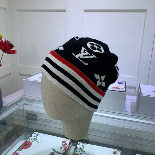 官网同步20秋季最新款-LV新款毛线针织帽子，专柜同步，冬季必备款