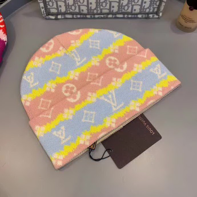 20冬季最新专柜款-路易威登LV羊毛毛线帽，定制羊毛，帅气朋克风超酷时尚街头风