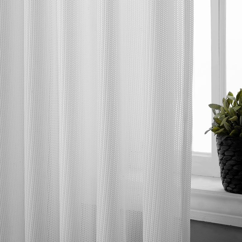 Hollow Mesh Herringbone Polyester Soft Sheer Curtain Drapery GENNY