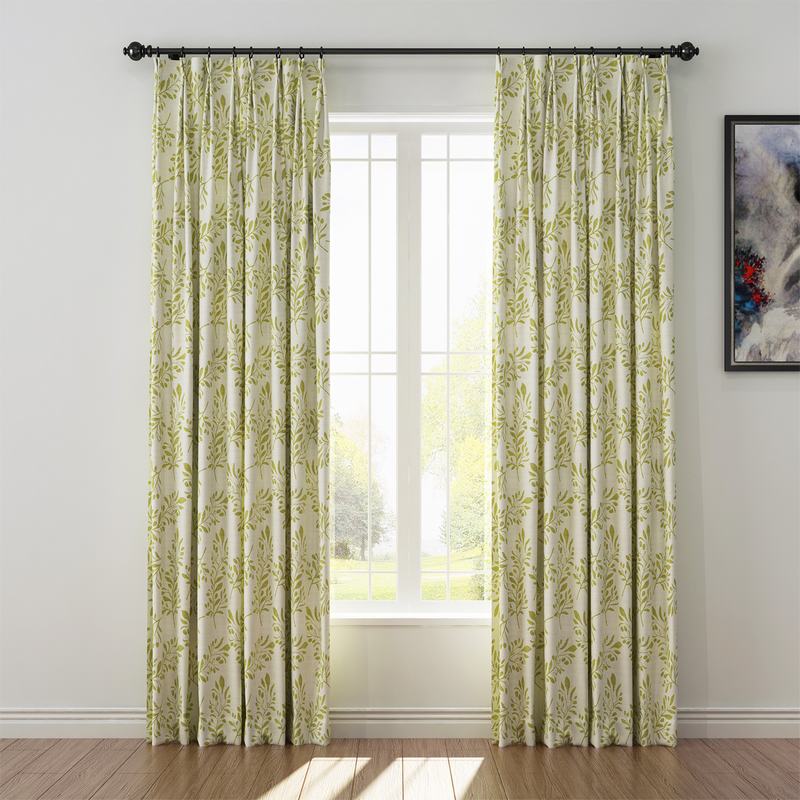 Nature Print Polyester Linen Curtain Drapery JASPER