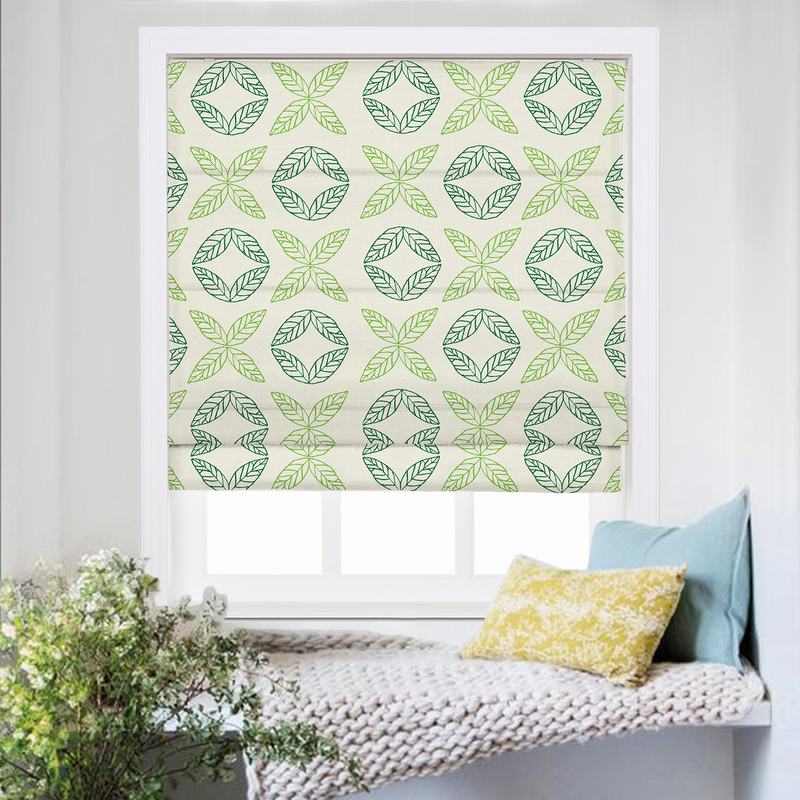 TUSCANY Nature Print Polyester Linen Roman Shade