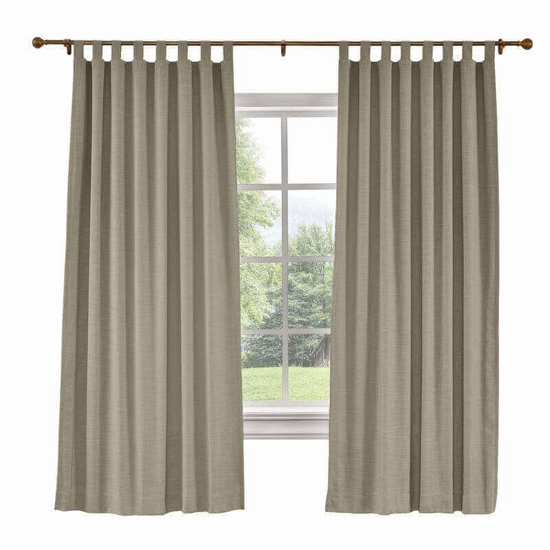 CUSTOM Liz Dim Gray Polyester Linen Curtain Drapery with Lined