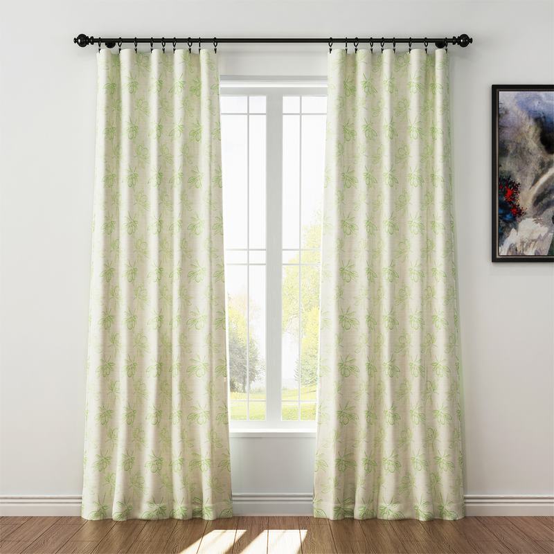 Nature Print Polyester Linen Curtain Drapery ATTICUS