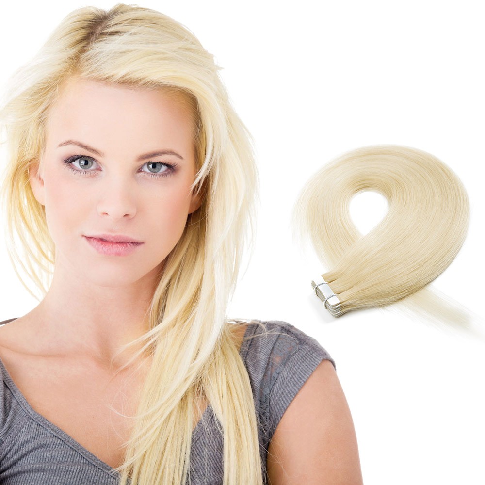 20pcs 50g Straight Tape In Hair Extensions #24 Sandy Blonde