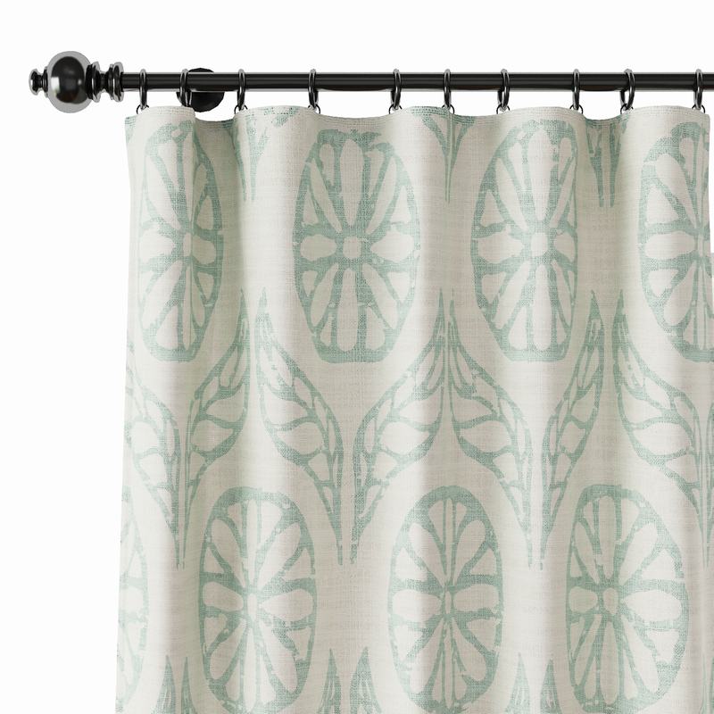 Nature Print Polyester Linen Curtain Drapery CASHMERE