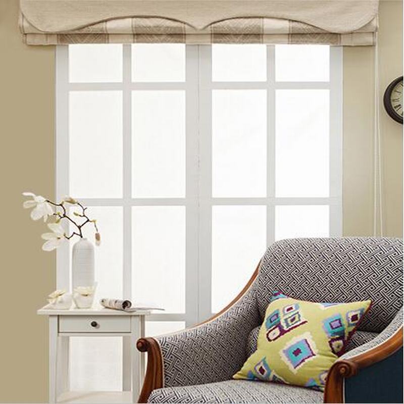 Stripe Cotton Linen Roman Shade In Beige