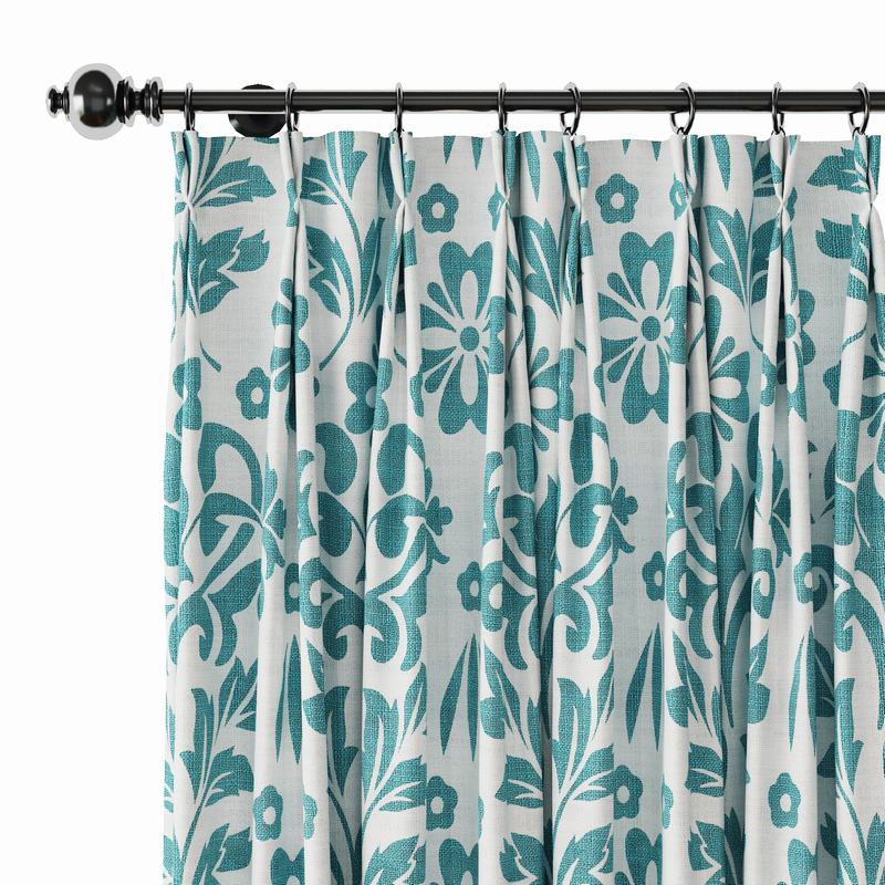 Nature Print Polyester Linen Curtain Drapery ARLO