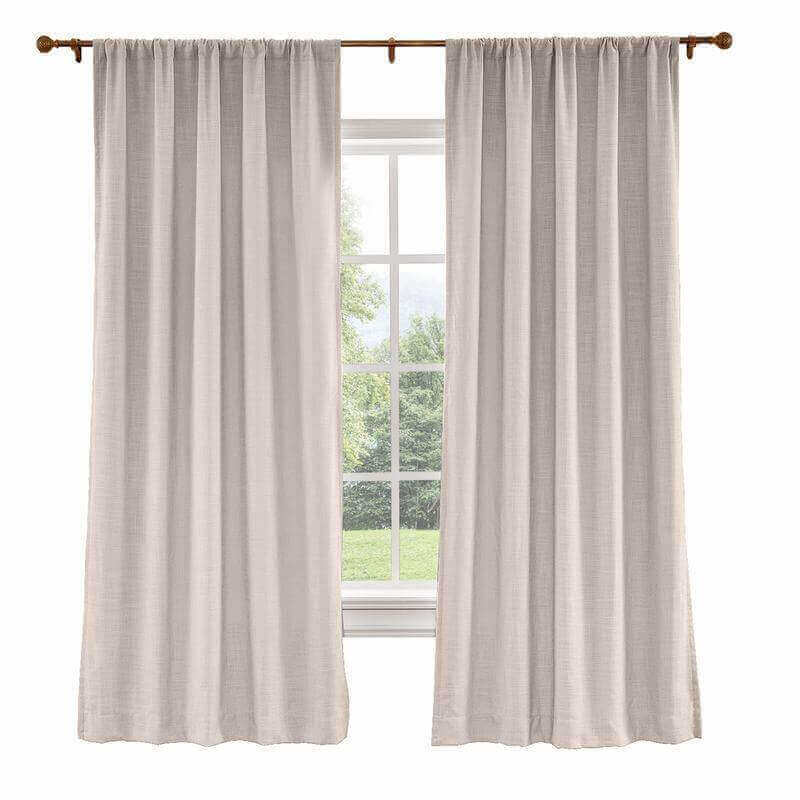 CUSTOM Liz Pink Lemonade Polyester Linen Curtain Drapery with Lined