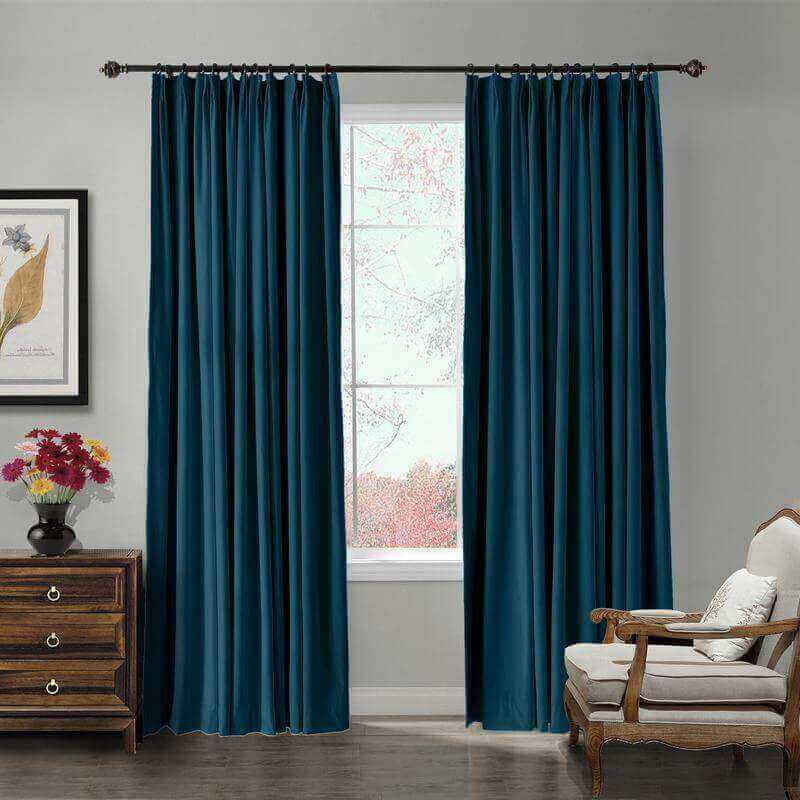 CUSTOM Birkin Midnight Blue Velvet Curtain Drapery With Lining For Traverse Rod Pole or Track