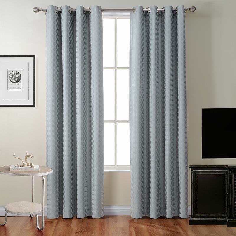 Jacquard Diamond Curtain Drapery ZAC