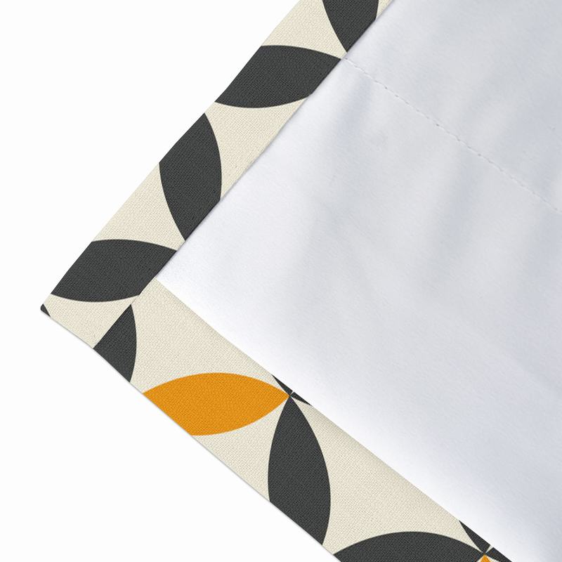 Geometric Print Polyester Linen Curtain Drapery SABRINA