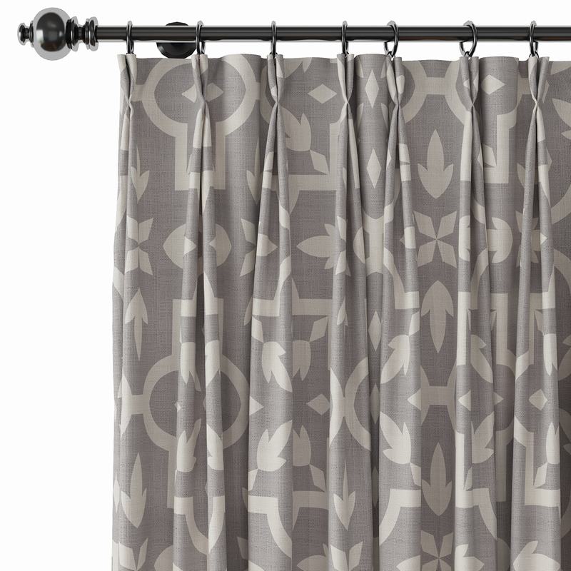 Abstract Print Polyester Linen Curtain Drapery with Privacy Blackout Thermal Lining CHLOE