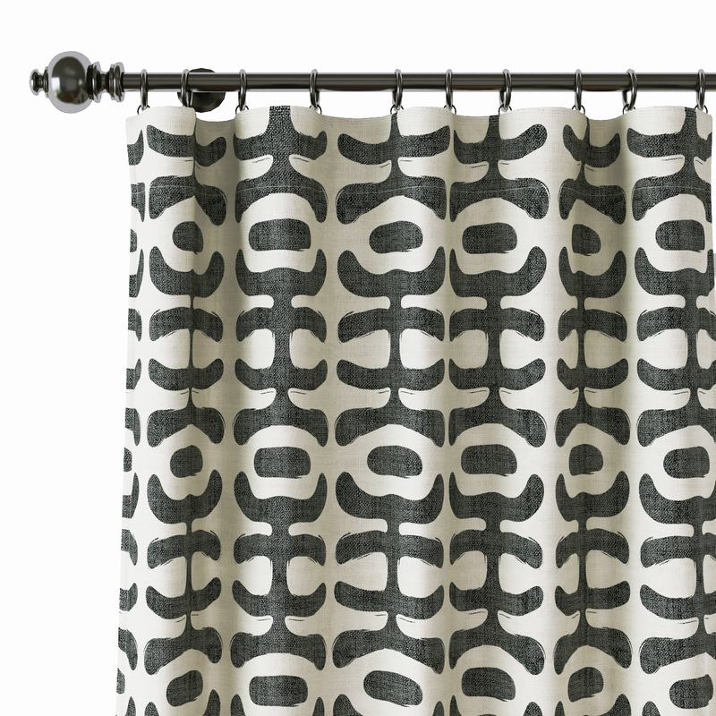Abstract Print Polyester Linen Curtain Drapery GRAPE