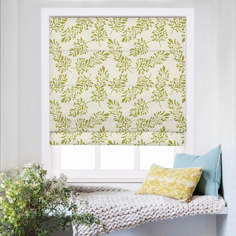 JASPER Nature Print Polyester Linen Roman Shade