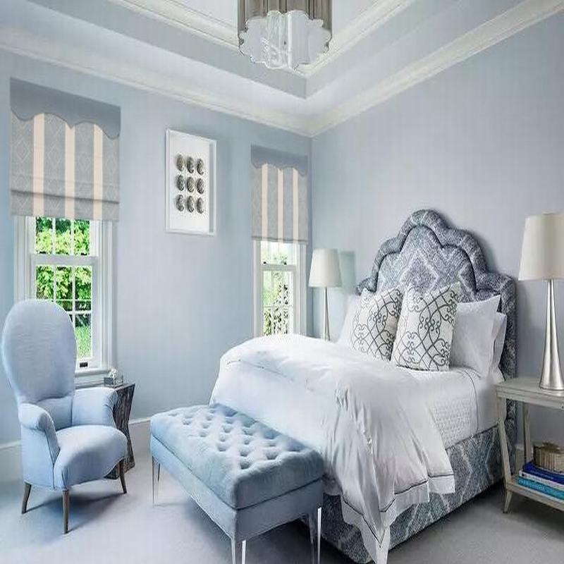 Stripe Cotton Linen Roman Shade In Blue