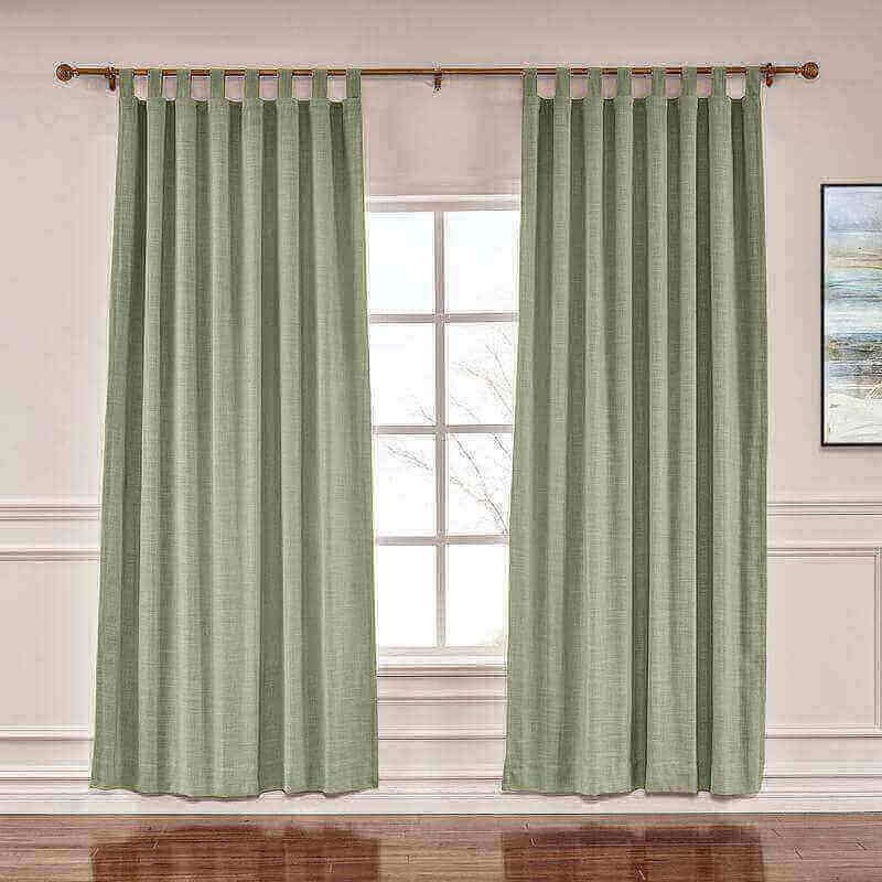 CUSTOM Liz Grey Polyester Linen Window Curtain Drapery with Lined