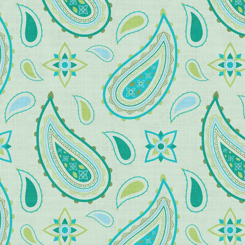 Paisley Print Polyester Linen Curtain Drapery with Privacy Blackout Thermal Lining ASHLEY