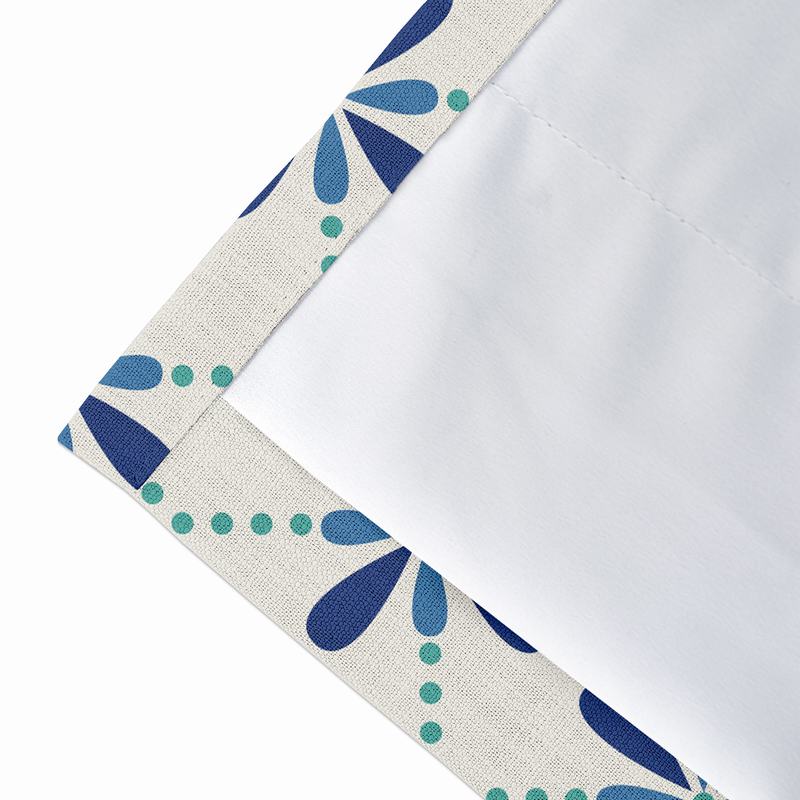 Geometric Print Polyester Linen Curtain Drapery CAMELLIA