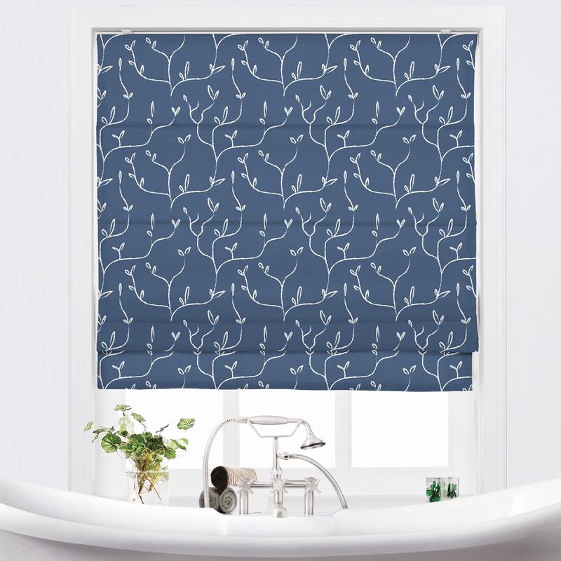 CLARA Abstract Print Polyester Linen Room Darkening Roman Shade