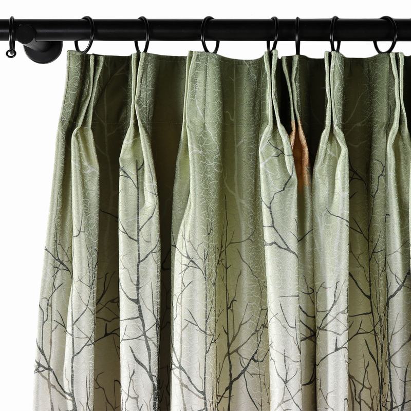 Maple Leaf Print Polyester Window Drapery Curtain AVA