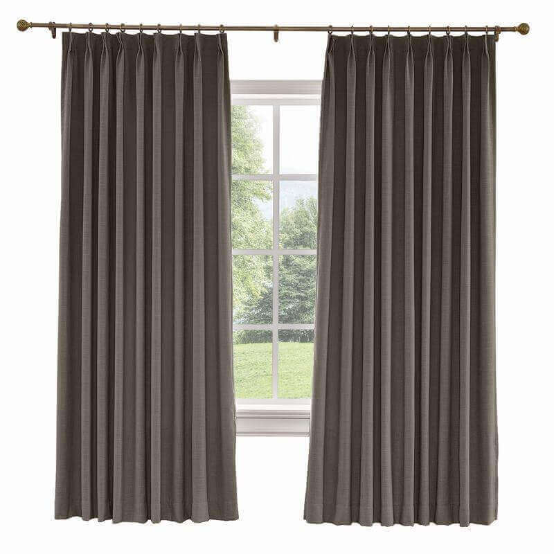 CUSTOM Liz Chocolate Tart Polyester Linen Curtain Drapery with Lined