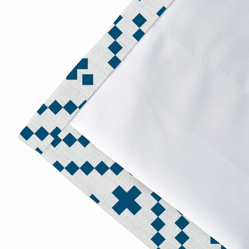 Geometric Print Polyester Linen Curtain Drapery OSCAR