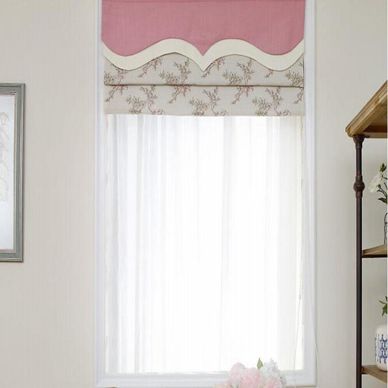 Print Polyester Roman Shade In Pink