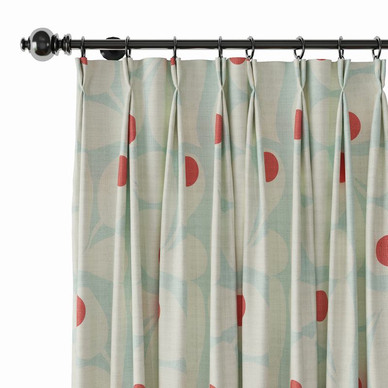 Abstract Print Polyester Linen Curtain Drapery PARROT