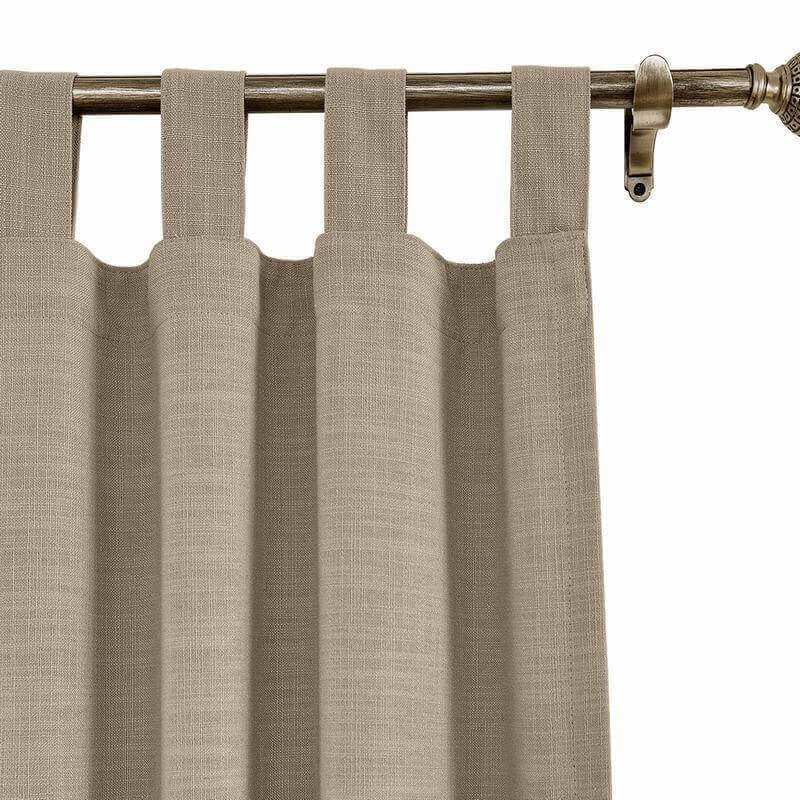 CUSTOM Liz Rosy Brown Polyester Linen Curtain Drapery with Lined