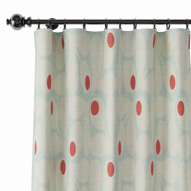 Abstract Print Polyester Linen Curtain Drapery PARROT