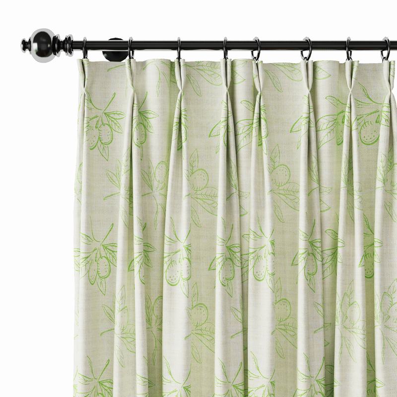 Nature Print Polyester Linen Curtain Drapery ATTICUS