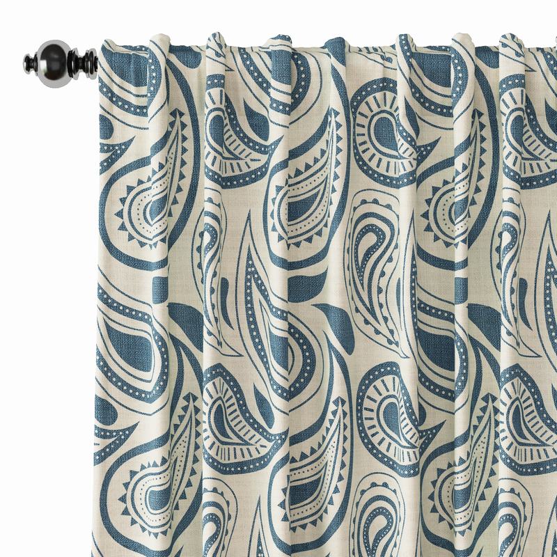Paisleys Print Polyester Linen Curtain Drapery DMAIOSH