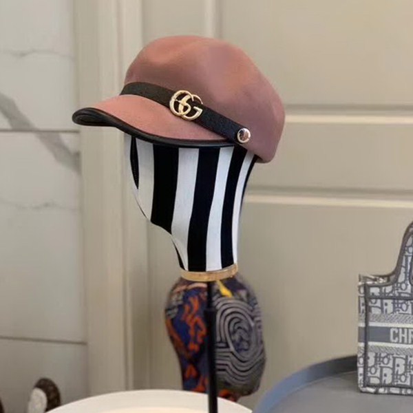 20冬季最新专柜款-古驰Gucci秋冬新款高品质羊毛军帽，经典时尚织带LOGO，法式名媛风！超显气质的款式