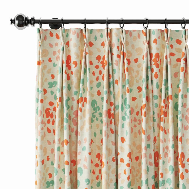 Abstract Print Polyester Linen Curtain Drapery LOUIS