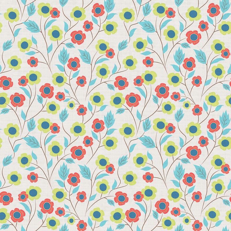 Floral Print Polyester Linen Curtain Drapery ETHAN