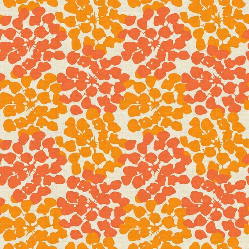 Abstract Print Polyester Linen Curtain Drapery ANNA