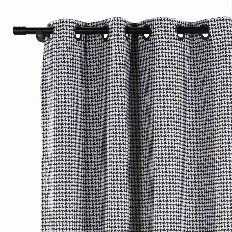 Houndstooth Curtain Black and White Jacquard Drapery Cotton Polyester Panel ELIO